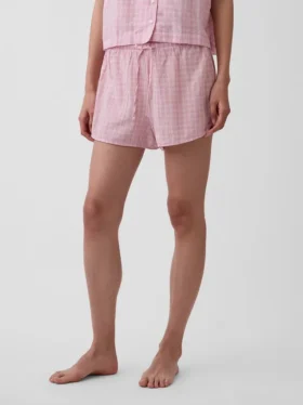 Pantalones cortos de pijama de gasa arrugada