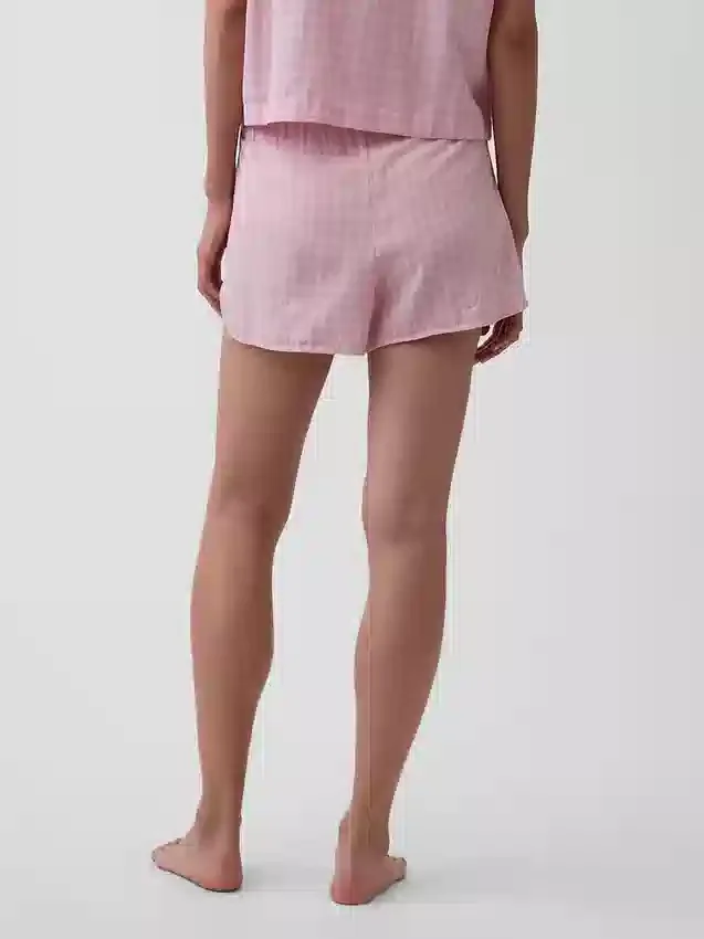 Pantalones cortos de pijama de gasa arrugada