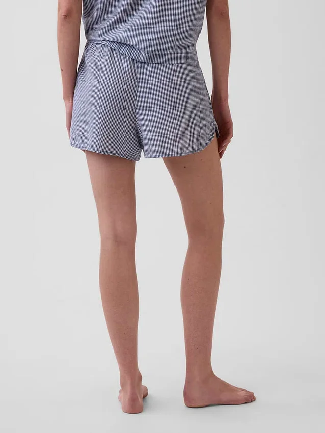 Pantalones cortos de pijama de gasa arrugada