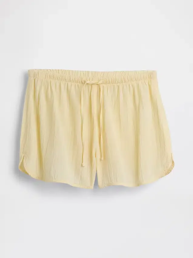 Pantalones cortos de pijama de gasa arrugada