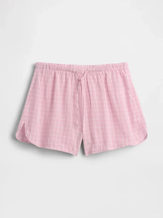 Pantalones cortos de pijama de gasa arrugada