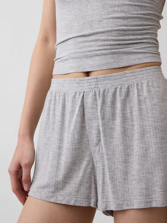 Pantalones cortos de pijama de modal acanalado ultra suaves