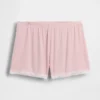 Pantalones cortos de pijama de modal supersuave con ribete de encaje