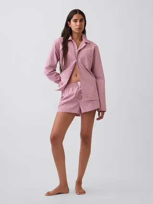 Pantalones cortos de pijama de popelín