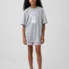 Pantalones cortos de pijama de popelín reciclado para niños