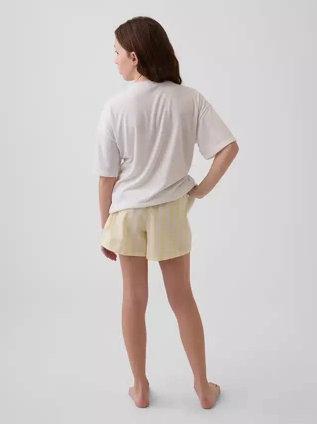 Pantalones cortos de pijama de popelín reciclado para niños