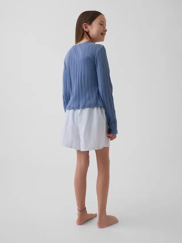 Pantalones cortos de pijama de popelín reciclado para niños