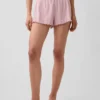 Pantalones cortos de pijama de punto pointelle con dobladillo ondulado