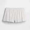 Pantalones cortos de pijama de punto pointelle con dobladillo ondulado