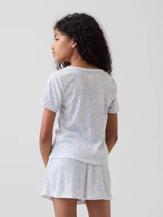 Pantalones cortos de pijama de punto pointelle reciclado para niños