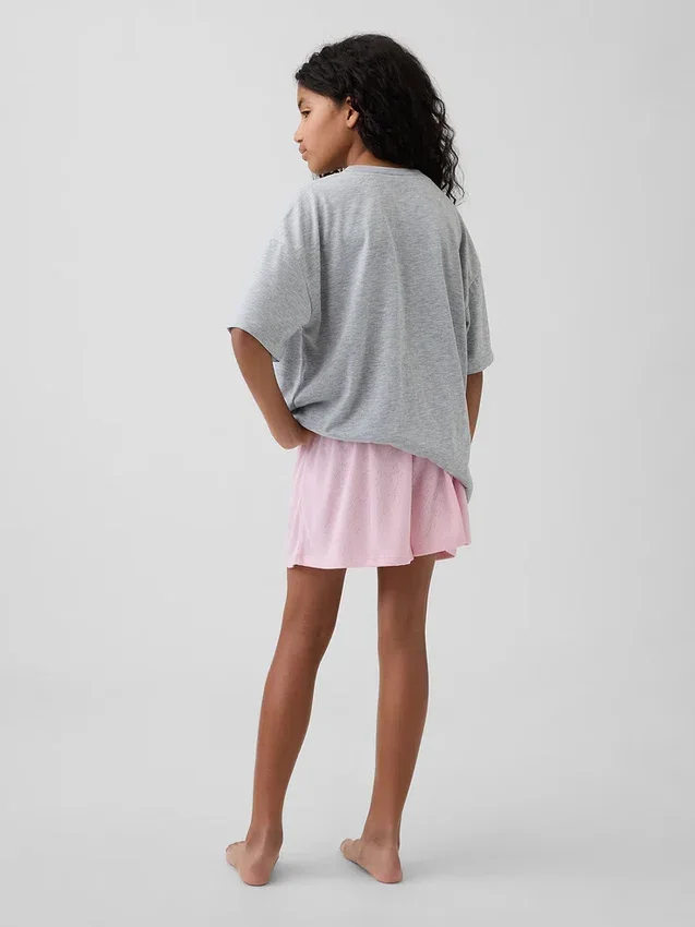 Pantalones cortos de pijama de punto pointelle reciclado para niños
