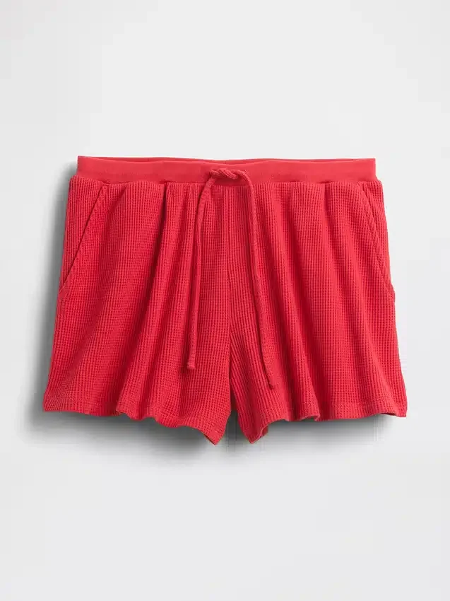 Pantalones cortos de pijama de punto waffle