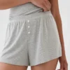 Pantalones cortos de pijama holgados con acanalado fino