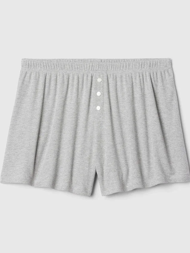 Pantalones cortos de pijama holgados con acanalado fino