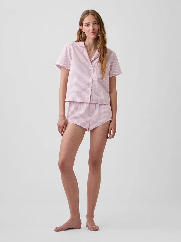 Pantalones cortos de pijama tipo bloomer de popelín