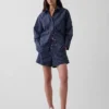 Pantalones cortos de popelín de algodón orgánico a rayas