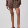 Pantalones cortos de popelín de algodón orgánico a rayas