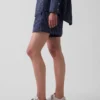 Pantalones cortos de popelín de algodón orgánico a rayas