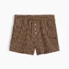 Pantalones cortos de popelín de algodón orgánico a rayas