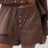 Pantalones cortos de popelín de algodón orgánico a rayas