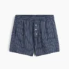 Pantalones cortos de popelín de algodón orgánico a rayas