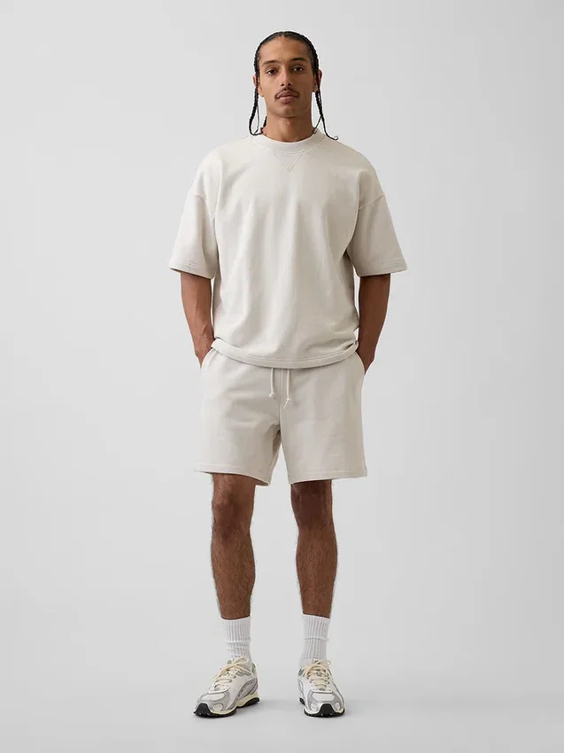 Pantalones cortos de sudadera de felpa francesa gruesa para adultos