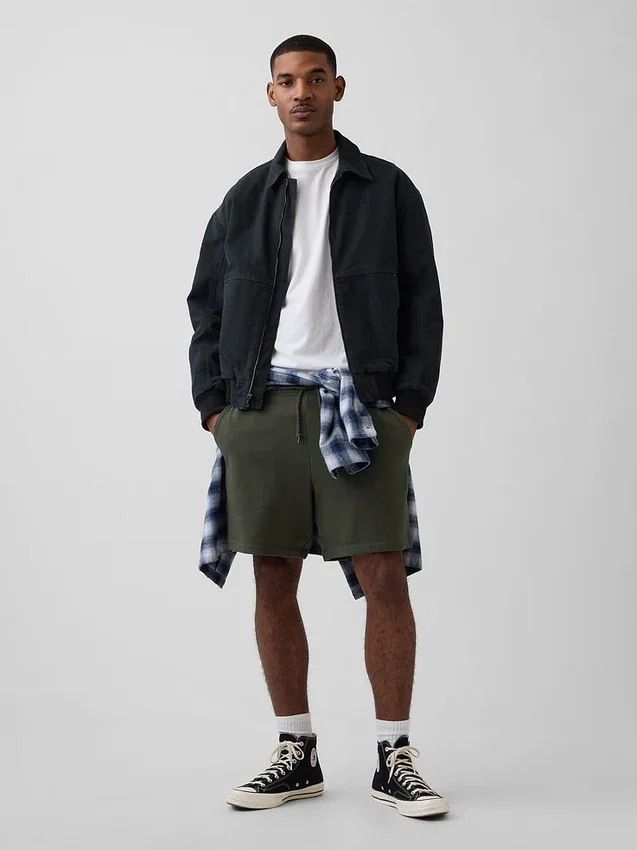 Pantalones cortos de sudadera de felpa francesa gruesa para adultos