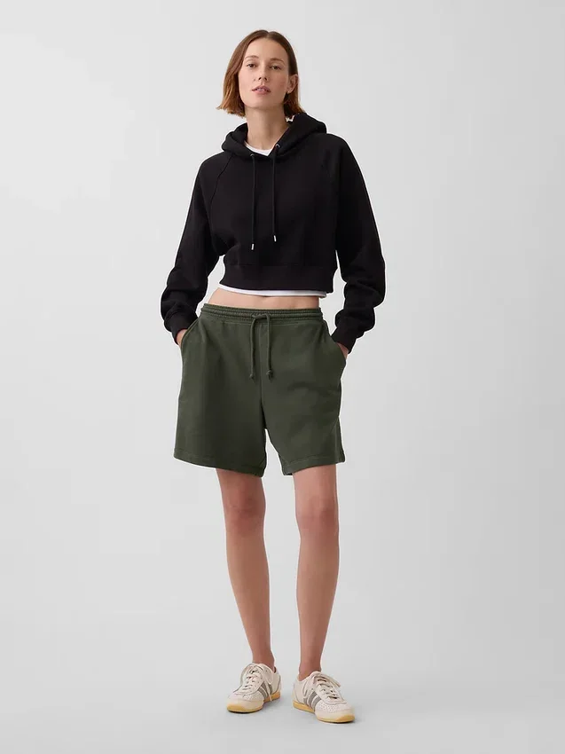 Pantalones cortos de sudadera de felpa francesa gruesa para adultos