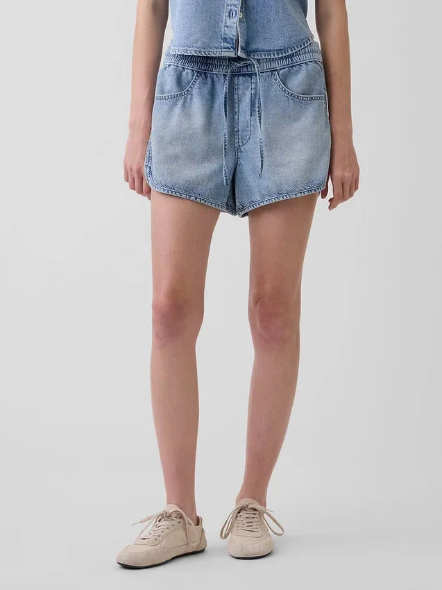 Pantalones cortos Easy Dolphin de mezclilla ultrasuave de talle medio