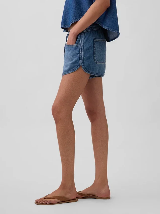 Pantalones cortos Easy Dolphin de mezclilla ultrasuave de talle medio