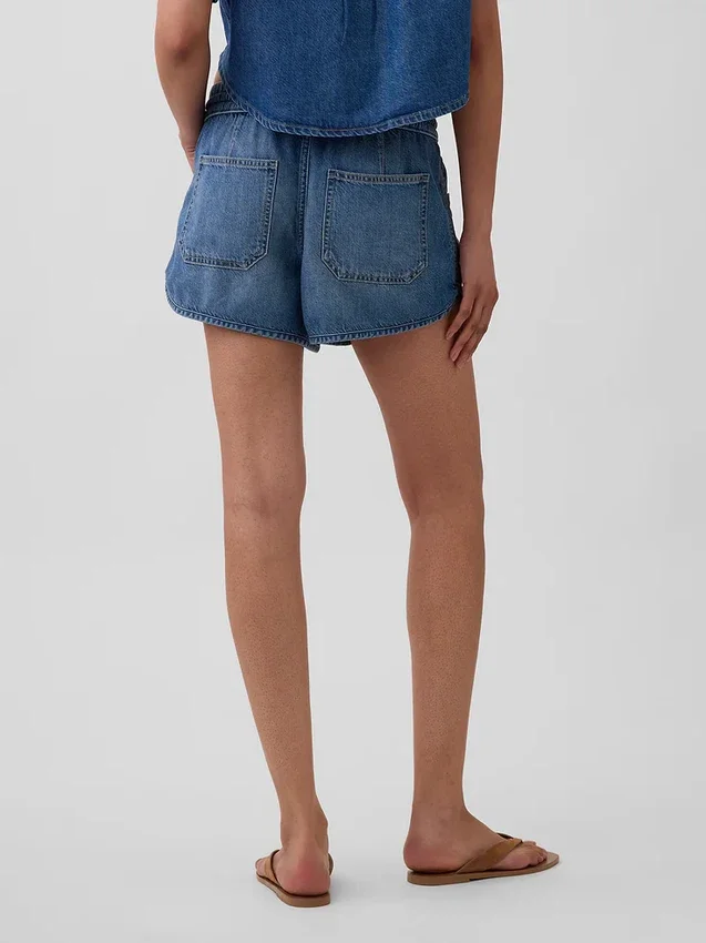 Pantalones cortos Easy Dolphin de mezclilla ultrasuave de talle medio