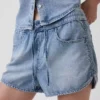 Pantalones cortos Easy Dolphin de mezclilla ultrasuave de talle medio