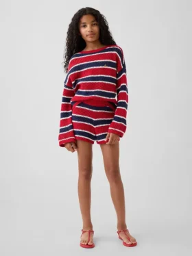 Pantalones cortos fáciles de poner a rayas de ganchillo para niños
