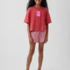 Pantalones cortos fáciles de poner de lino y algodón con estampado de cuadros vichy para niños
