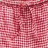 Pantalones cortos fáciles de poner de lino y algodón con estampado de cuadros vichy para niños