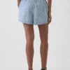 Pantalones cortos fáciles de poner de mezclilla a rayas ultrasuaves