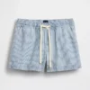Pantalones cortos fáciles de poner de mezclilla a rayas ultrasuaves
