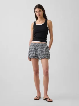Pantalones cortos holgados de cuadros vichy