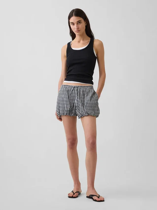 Pantalones cortos holgados de cuadros vichy