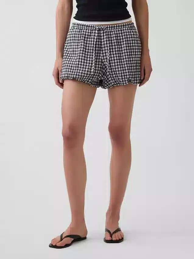Pantalones cortos holgados de cuadros vichy