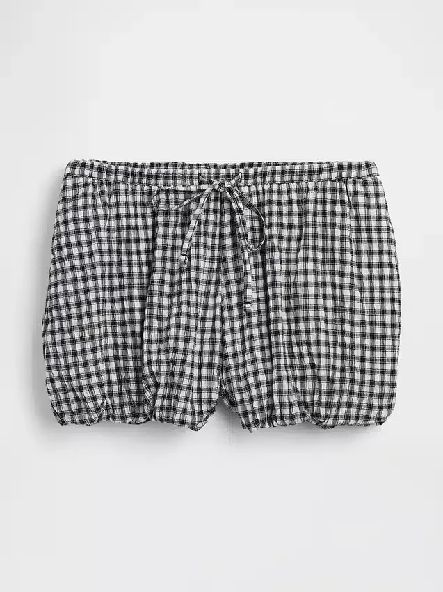 Pantalones cortos holgados de cuadros vichy