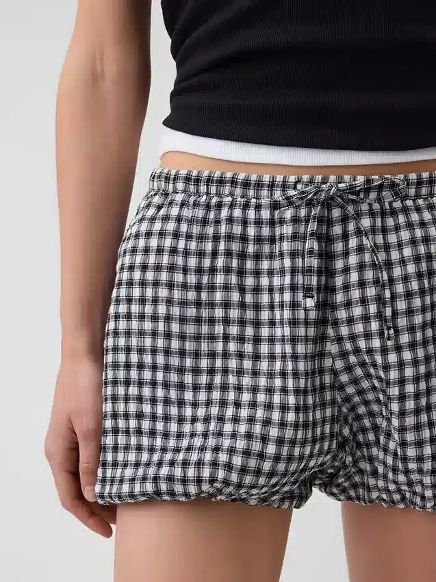 Pantalones cortos holgados de cuadros vichy