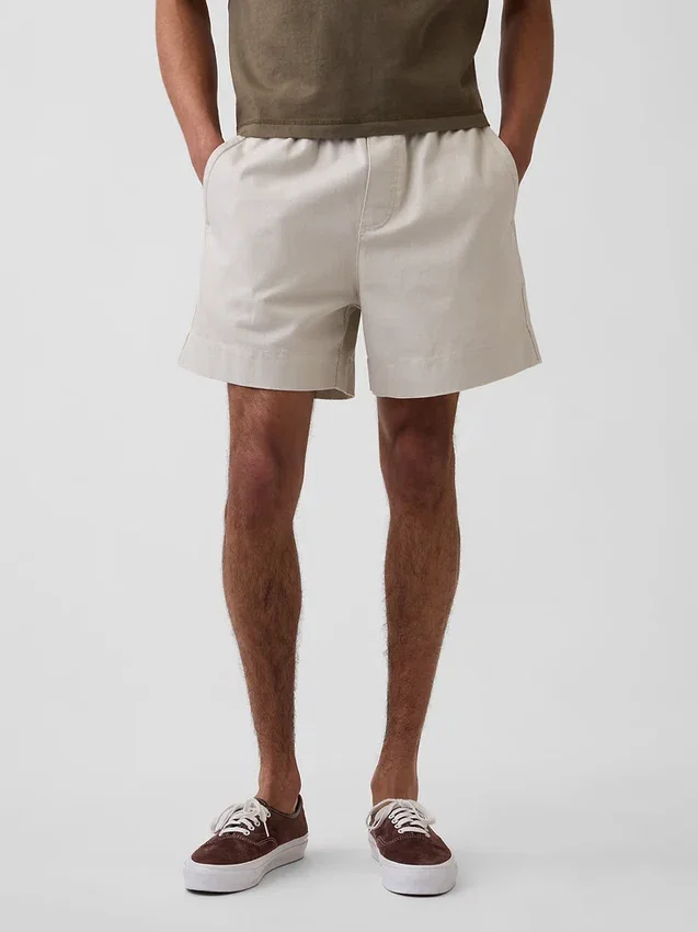 Pantalones cortos holgados de mezcla de lino de 5.5"