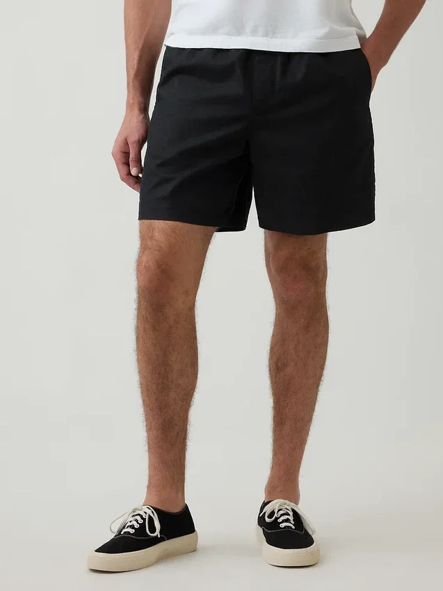 Pantalones cortos holgados de mezcla de lino de 5.5"
