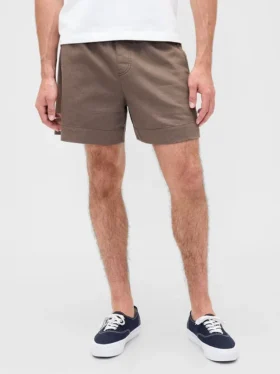 Pantalones cortos holgados de mezcla de lino de 5.5″