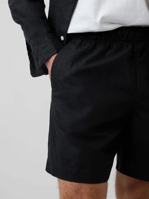 Pantalones cortos holgados de mezcla de lino de 5.5"