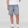 Pantalones cortos holgados de mezclilla a cuadros estilo años 90