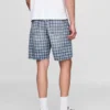 Pantalones cortos holgados de mezclilla a cuadros estilo años 90