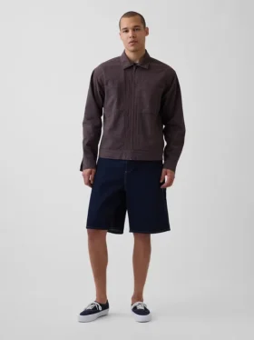 Pantalones cortos holgados de mezclilla estilo carpintero de 10.5"