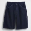 Pantalones cortos holgados de mezclilla estilo carpintero de 10.5"